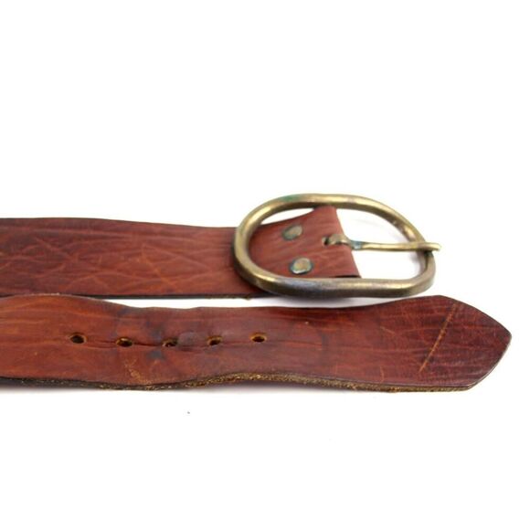 CLASSIC BROWN GENUINE LEATHER 1 7/8"Wd DRESS CASUAL WOMEN'S BELT Size L (61D - Picture 10 of 11